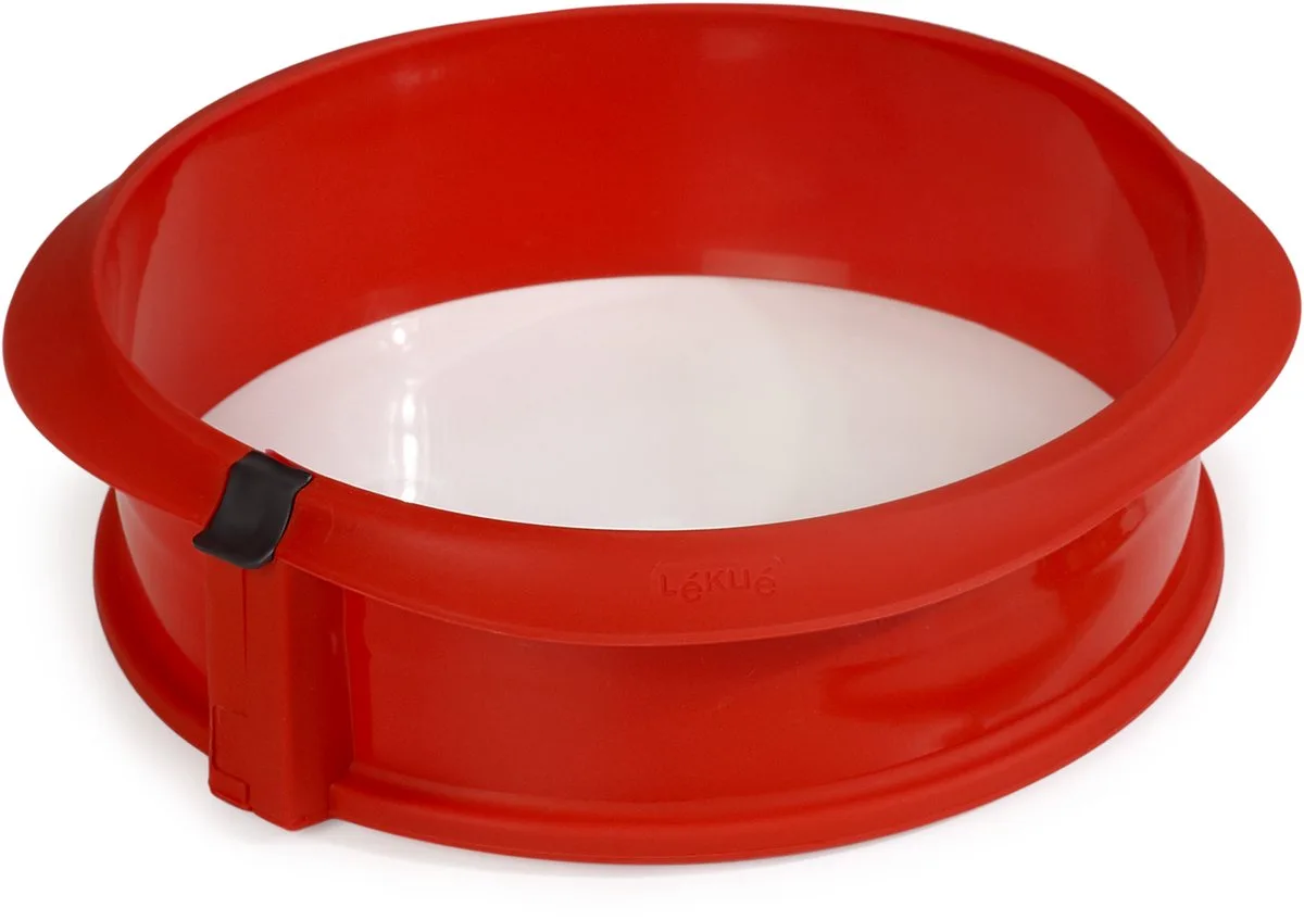Springvorm - Rond - met Keramisch bord ø 23 cm van Lékué in Rood – productfoto