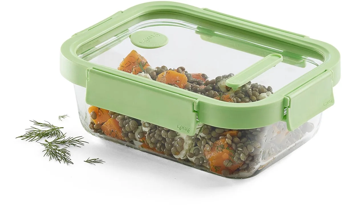 Vershouddoos - Glas - 1050 ml - Rechthoek de Lékué en Vert – photo produit