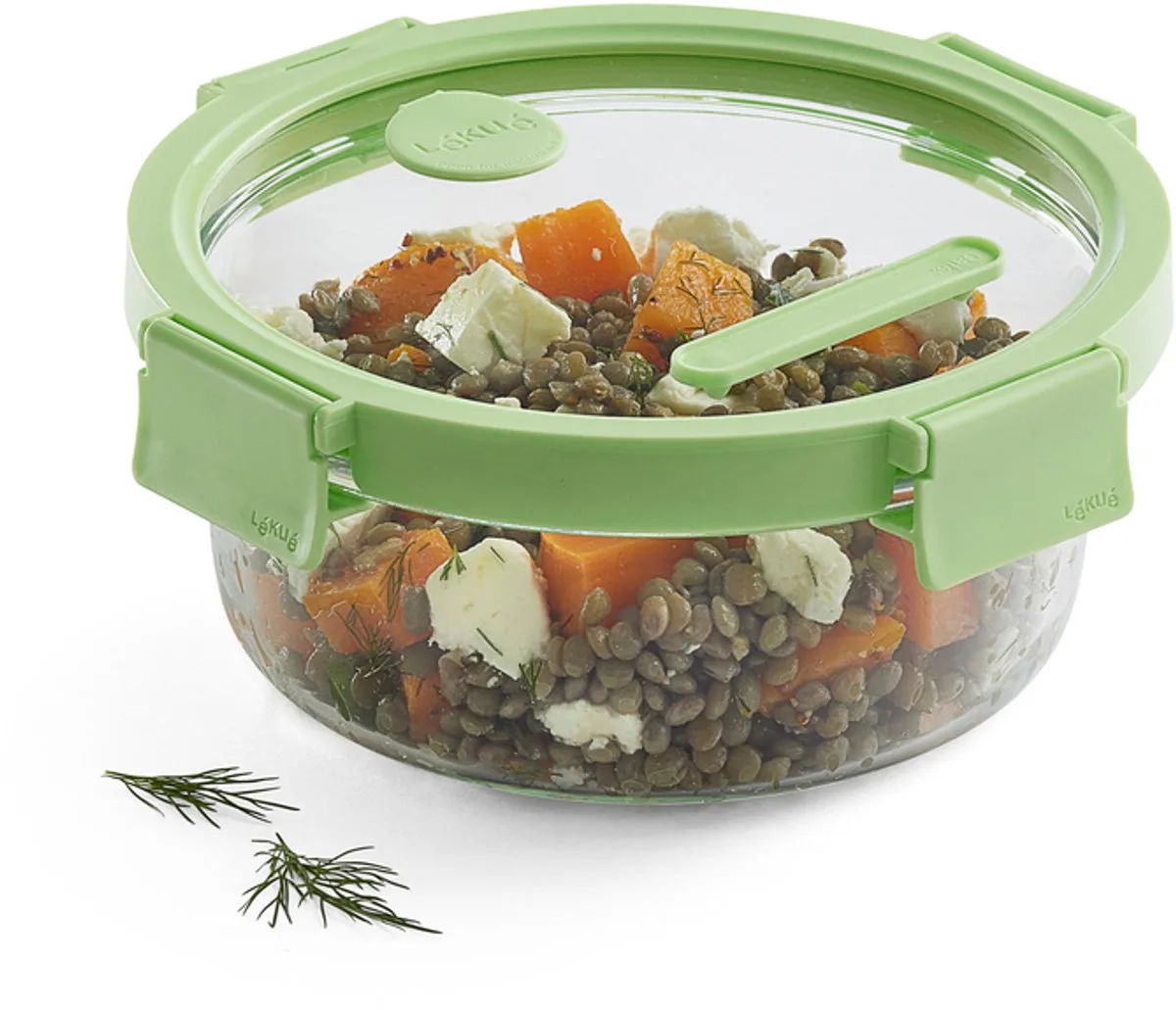 Vershouddoos - Glas - 950 ml - Rond de Lékué en Vert – photo produit