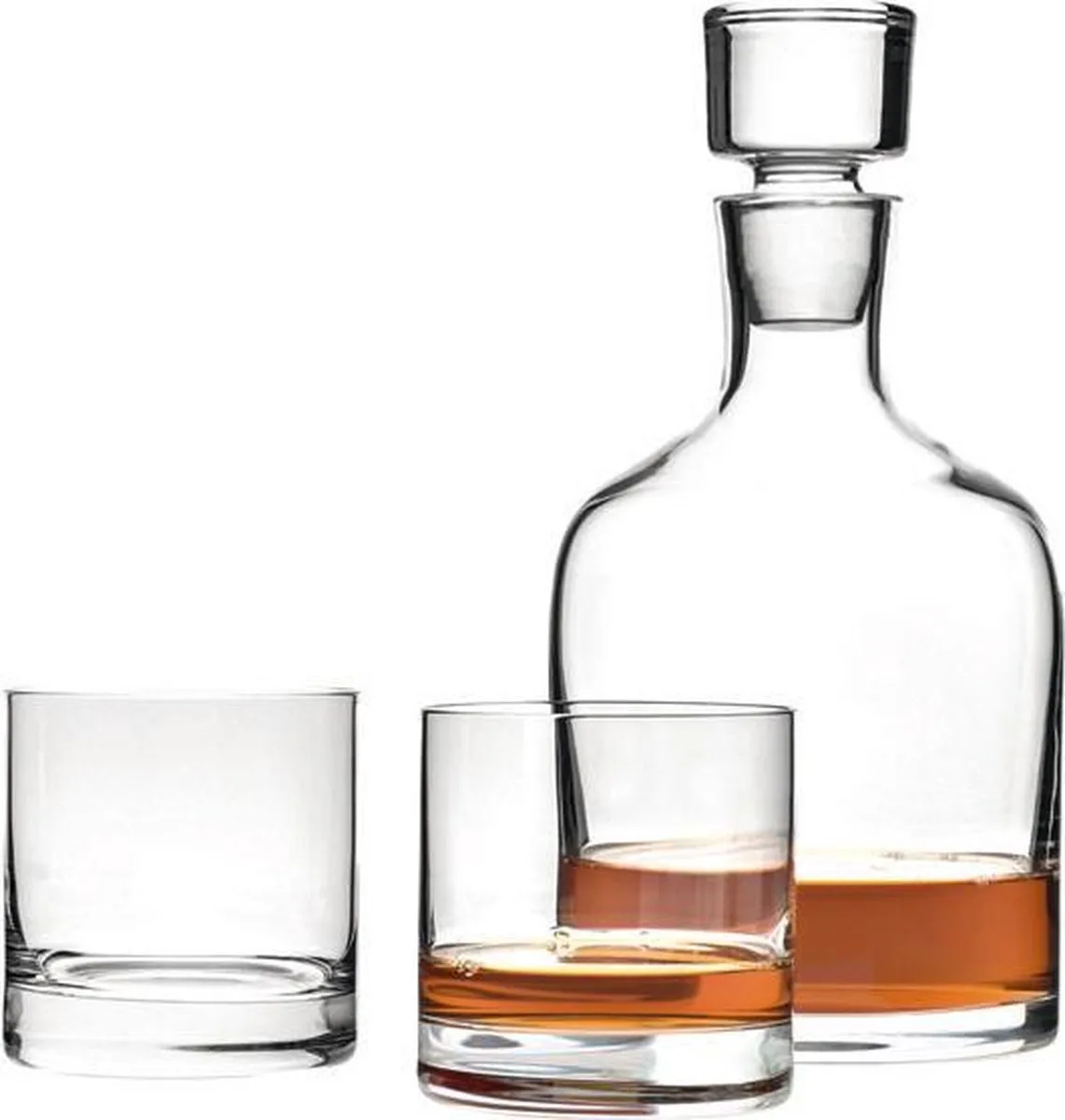 AMBROGIO Whiskeyset - karaf en 2 glazen van Leonardo in Transparant – productfoto
