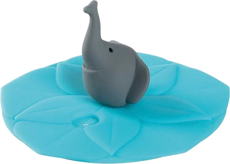 BAMBINI Drinkglas Deksel Olifant Turquoise by Leonardo in Turqoise – product photo