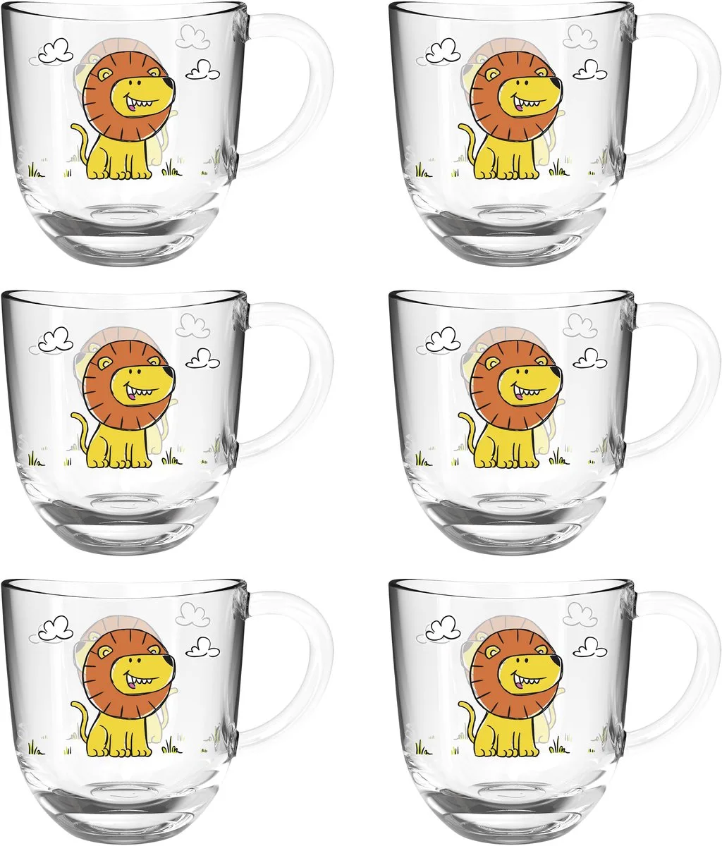BAMBINI glas 280ml leeuw - set/6 de Leonardo en Jaune – photo produit