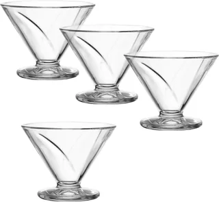 CONO Schaal op voet 270ml - set/4 van Leonardo in Transparant – productfoto 1 van 5