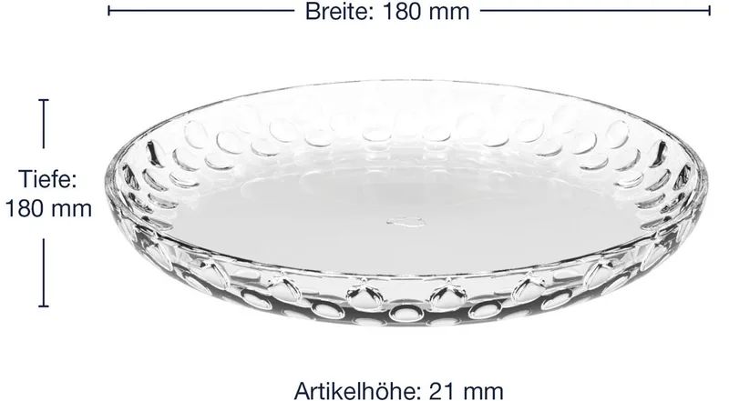 CUCINA OPTIC Bord 18cm - set/4 fra Leonardo i Gennemsigtig – produktbillede 4 af 4