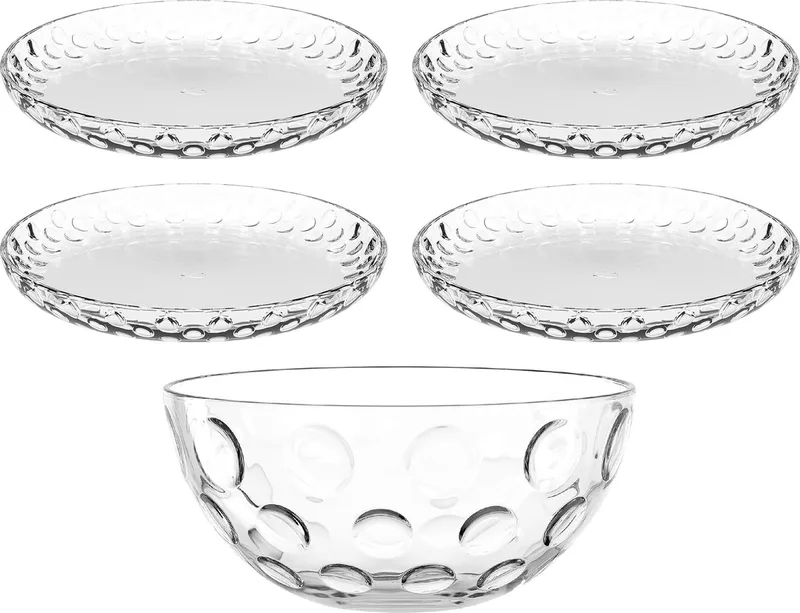 CUCINA OPTIC schaal- en bordenset - 5delig van Leonardo in Transparant – productfoto