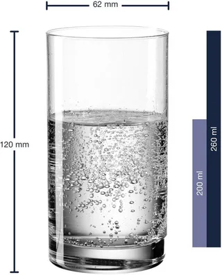 EASY+ Glas 260ml - set/6 van Leonardo in Transparant – productfoto 2 van 3