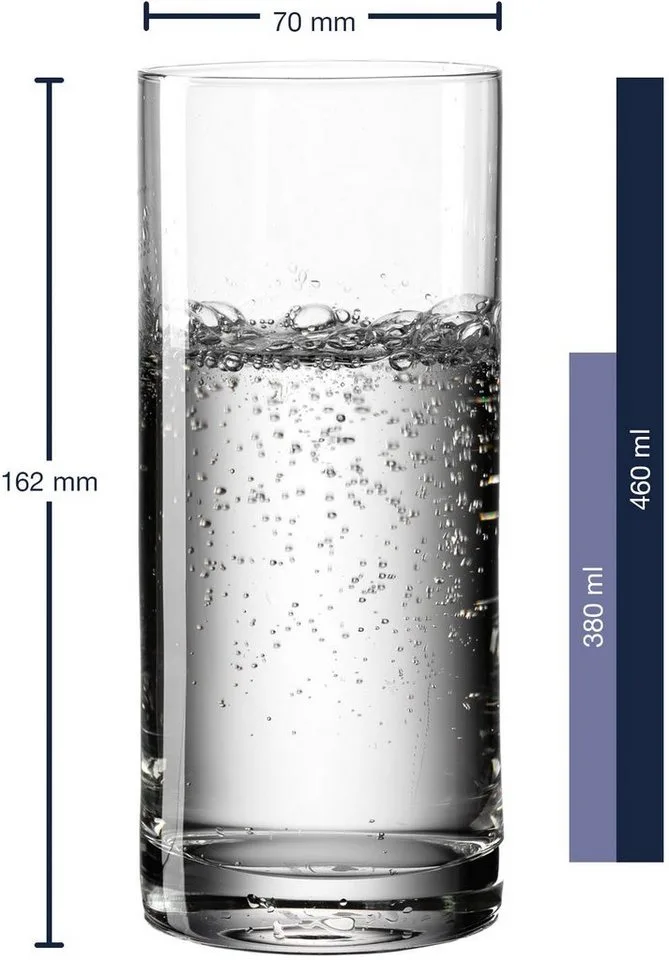 EASY+ Glas 460ml - set/6 van Leonardo in Transparant – productfoto 3 van 3