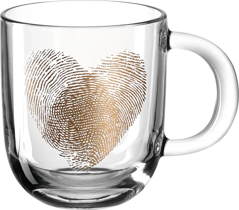 EMOZIONE Glas 400 ml - Vingerafdruk hart by Leonardo in Gold – product photo
