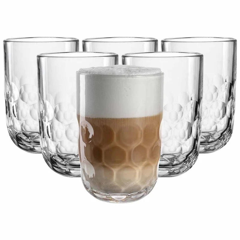 Latte Macchiato Gläser (1) Gocce 390 ml Set van 6 de Leonardo en Transparent – photo produit