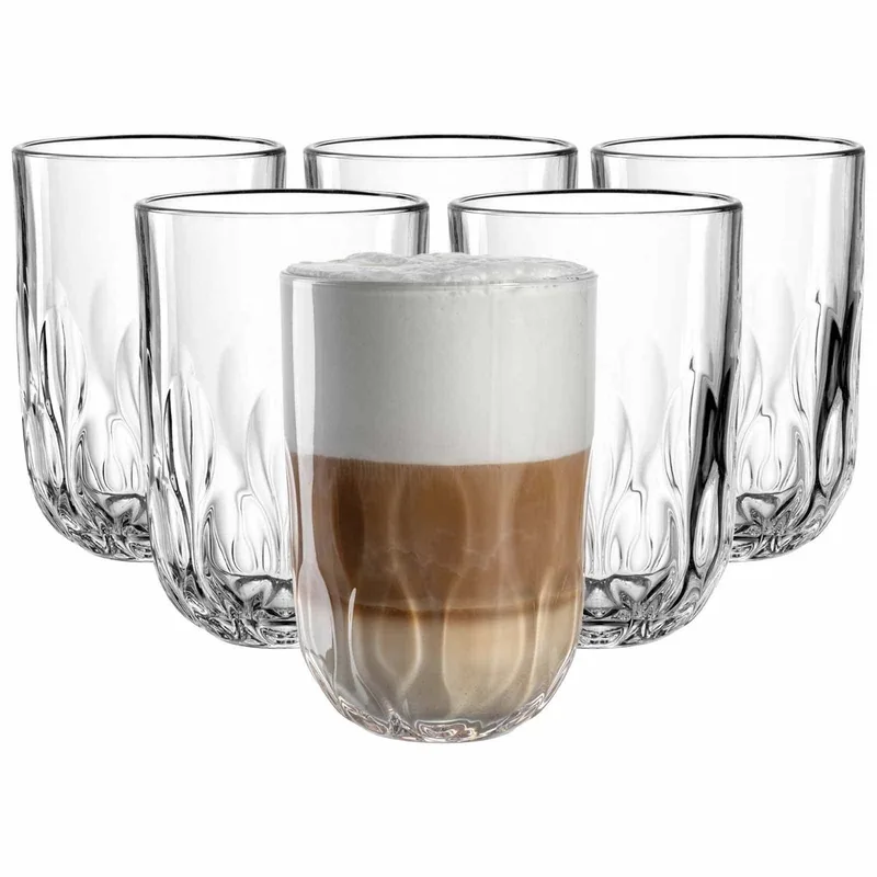 Latte Macchiato Gläser (3) Gocce 390 ml Set van 6 by Leonardo in Transparent – product photo 1 of 5
