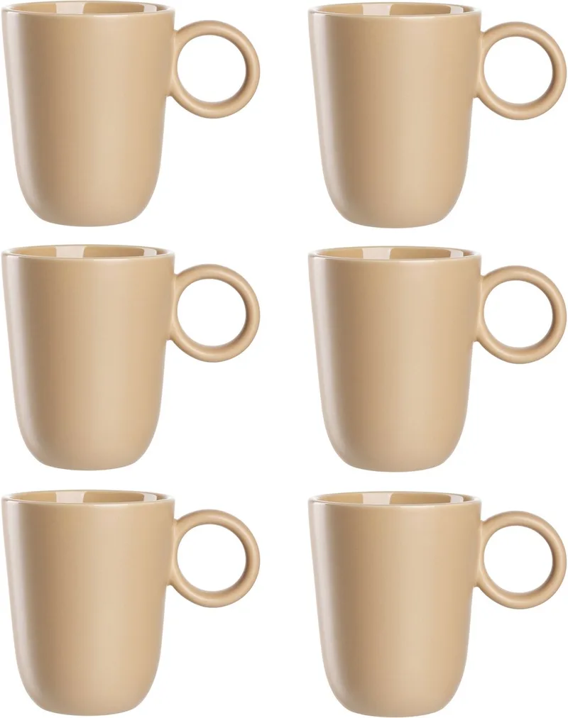 ROMA mok 400ml - set/6 van Leonardo in Abrikoos – productfoto 1 van 5