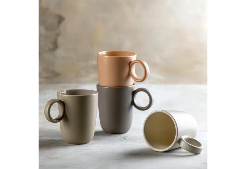 ROMA mok 400ml - set/6 van Leonardo in Abrikoos – productfoto 3 van 5