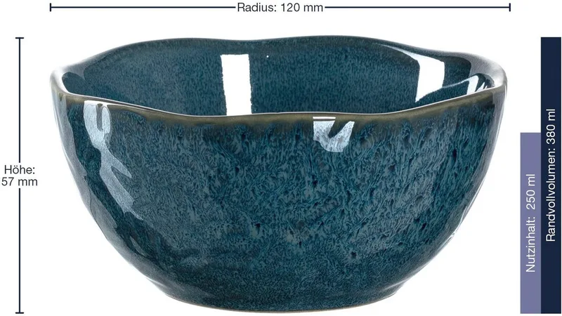 Schalen Matera ø 12.0 cm Set van 6 by Leonardo in Blue – product photo 3 of 5