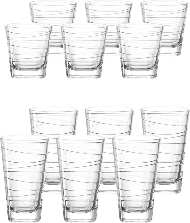Trinkgläser Vario Struttura Set van 12 by Leonardo in Transparent – product photo
