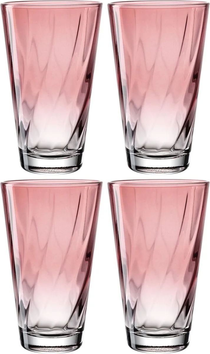 TWIST Drinkglas 300ml rose - set/4 by Leonardo in Red – product photo