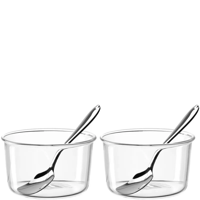 VETRO Schaal met lepel VETRO - set/2 von Leonardo in Transparent – Produktfoto