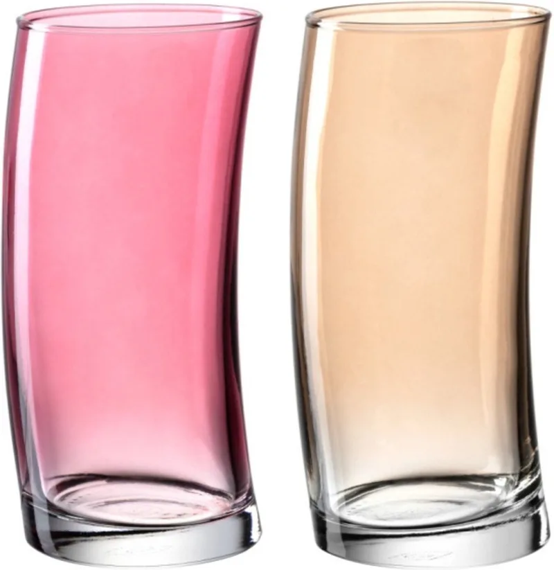 Waterglazen Swing - Set van 2 - 450 ml by Leonardo in Pink, Yellow – product photo