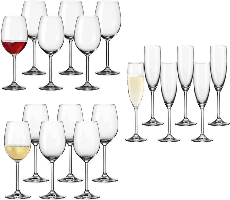 Wein- und Sektgläser Daily Set van 18 von Leonardo in Transparent – Produktfoto