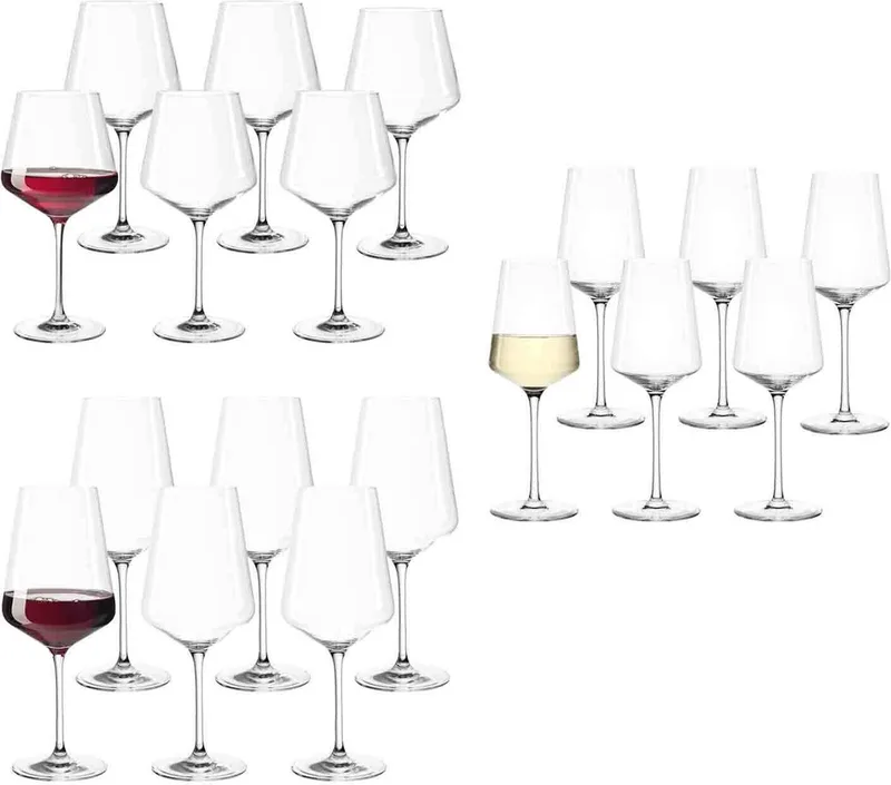 Wein- und Sektgläser Puccini Set van 18 by Leonardo in Transparent – product photo