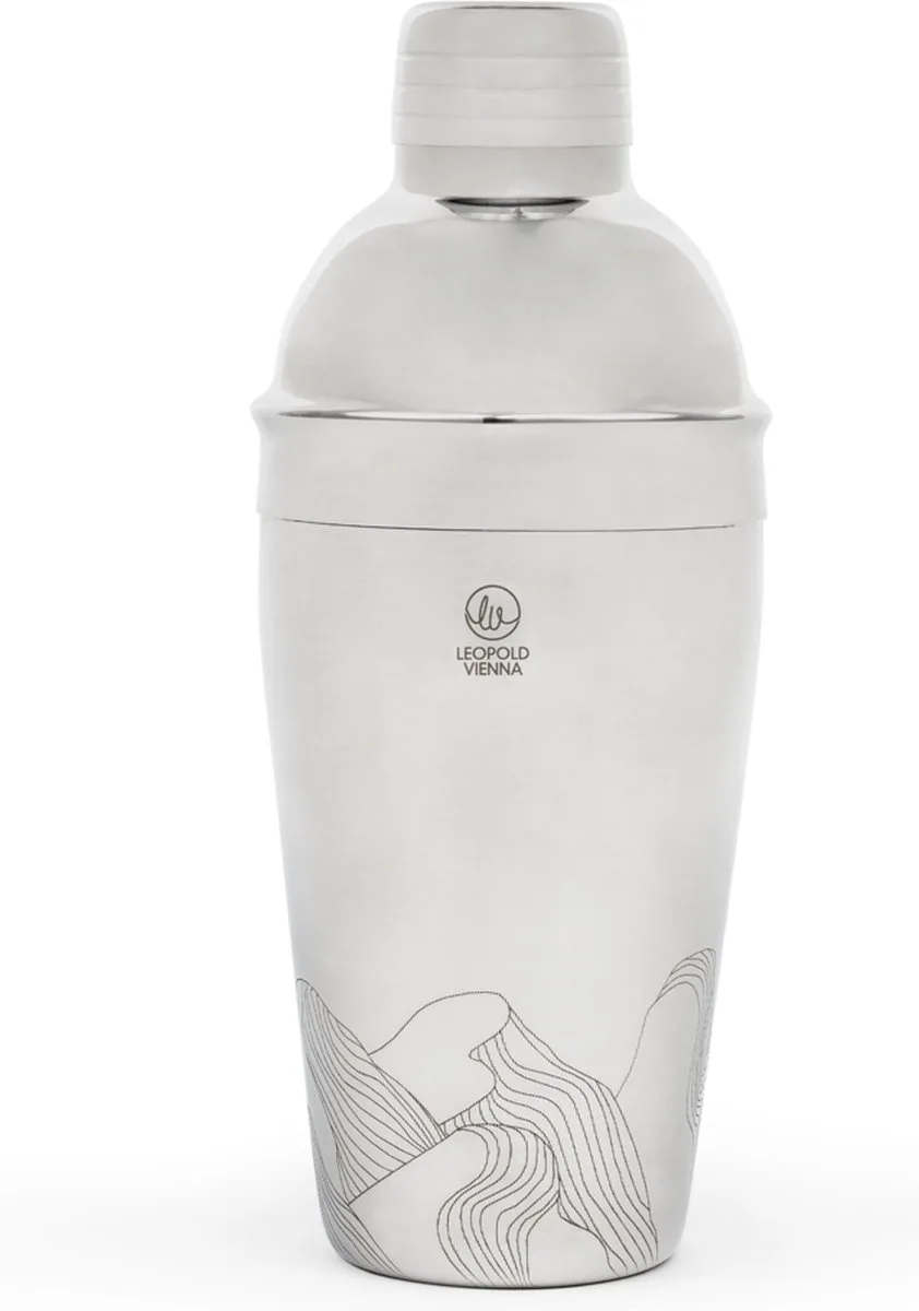 Cocktail shaker 500ml RVS Mountains - shakebeker - met lasergravure de Leopold Vienna en Zilver – Mountains – photo produit