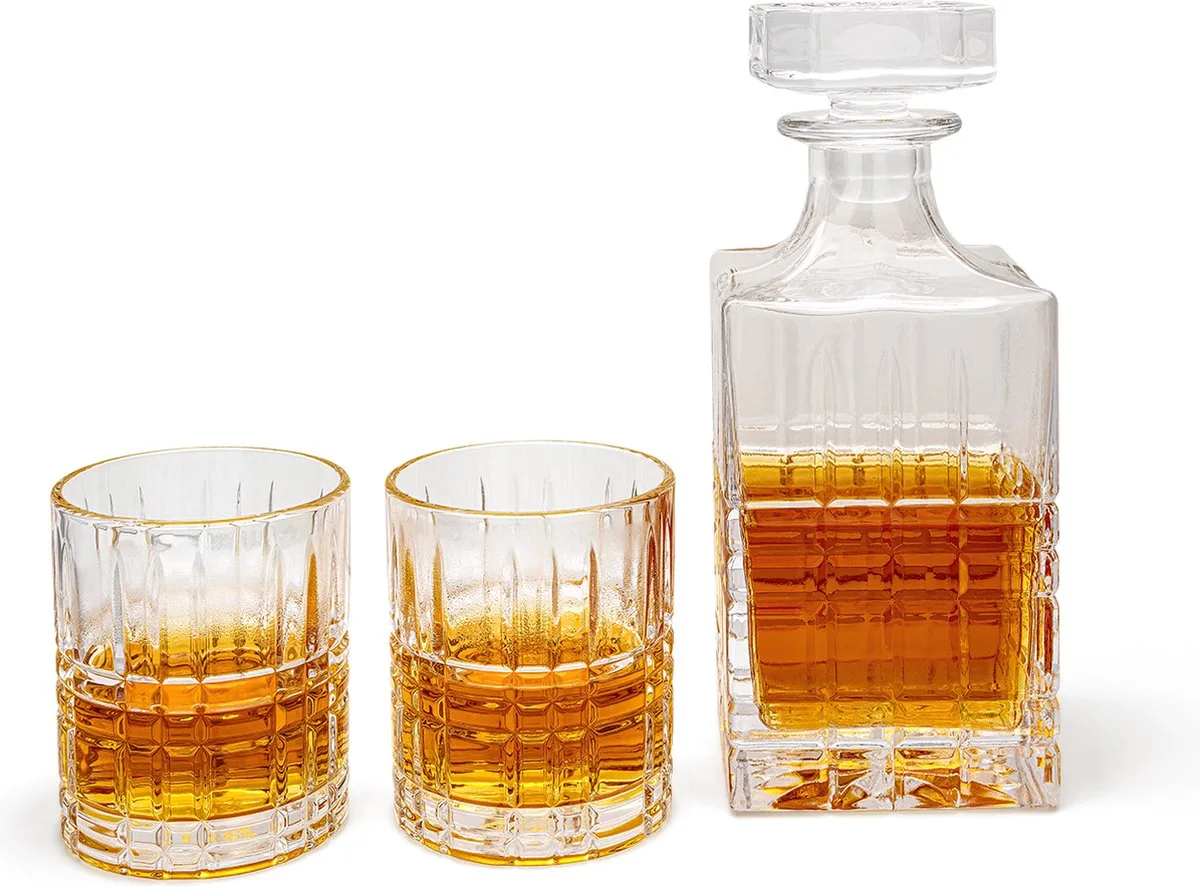 Whiskey karaf + 2 glazen Aspiran Vaderdag cadeautip! van Leopold Vienna in Transparant – productfoto