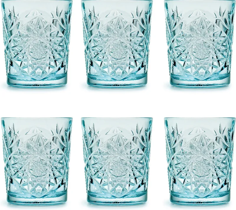 Drinkglas Hobstar – 355 ml/ 35,5 cl - 6 stuks - vintage design - vaatwasserbestendig - hoge kwaliteit by Libbey in Sky Blue – product photo