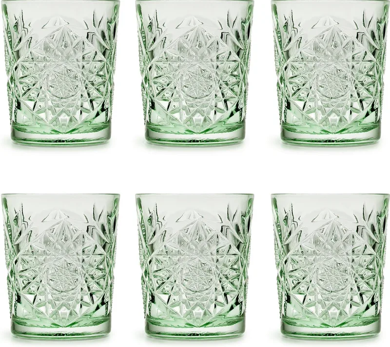 Drinkglas Hobstar – 355 ml/ 35,5 cl - 6 stuks - vintage design - vaatwasserbestendig - hoge kwaliteit van Libbey in Ebony Green – productfoto