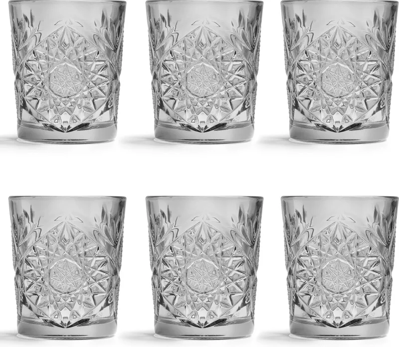 Drinkglas Hobstar – 355 ml/ 35,5 cl - 6 stuks - vintage design - vaatwasserbestendig - hoge kwaliteit van Libbey in Grijs – productfoto