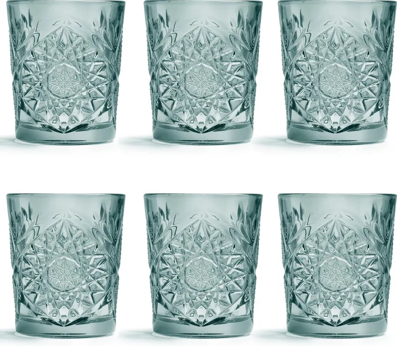 Drinkglas Hobstar – 355 ml/ 35,5 cl - 6 stuks - vintage design - vaatwasserbestendig - hoge kwaliteit van Libbey in Groen – productfoto