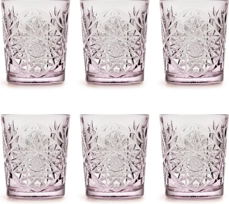 Drinkglas Hobstar Charm Lavender – 355 ml/ 35,5 cl - 6 stuks - vintage design - vaatwasserbestendig - hoge kwaliteit by Libbey in Purple – product photo