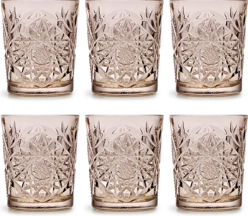 Drinkglas Hobstar Tender – 355 ml/ 35,5 cl - 6 stuks - vintage design - vaatwasserbestendig - hoge kwaliteit by Libbey in Taupe – product photo