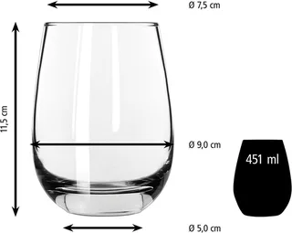Drinkglazen - Waterglazen - Wijnglazen - Vaatwasserbestendig - 451 ml (12 stuks) van Libbey in Transparant – productfoto 3 van 4