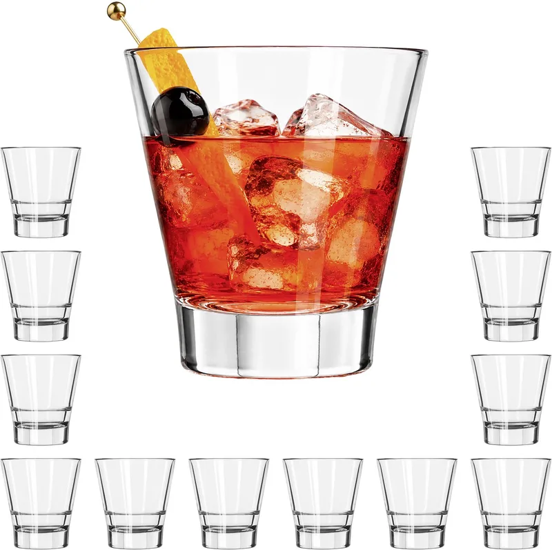 Endeavor Drinkglazen - Geperst Glas Met Reliëf En Ster Motief - 355 ml - 12 Stuks de Libbey en Transparent – photo produit