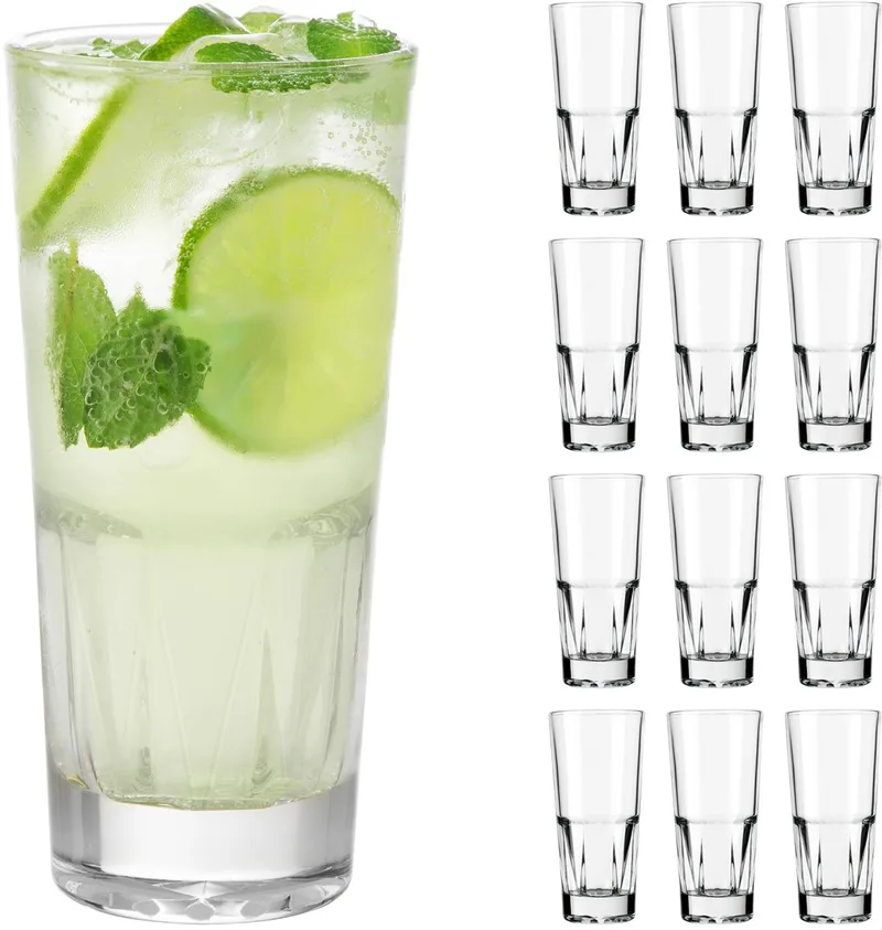 Gallery Drinkglazen - Stapelbare Waterglazen - Glas - 399 ml - 12 Stuks by Libbey in Transparent – product photo