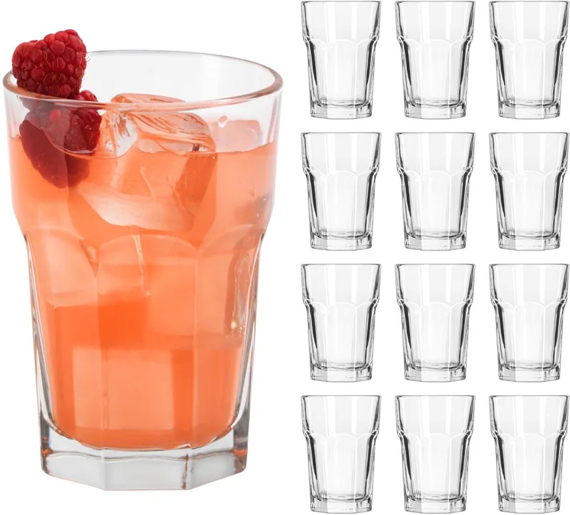 Gibraltar Drinkglazen - Waterglazen Set - Geperst Glas - 355 ml - 12 Stuks by Libbey in Transparent – product photo