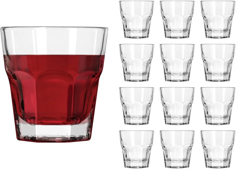 Gibraltar Whiskyglazen - Tumbler Set - Geperst Glas - 237 ml - 12 Stuks von Libbey in Transparent – Produktfoto