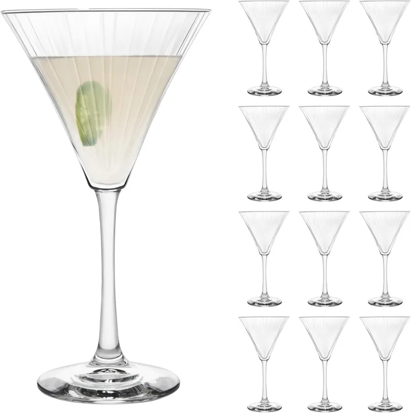 Linear Martini Glazen - Cocktailglazen Set - Safedge Rand - 281 ml - 12 Stuks by Libbey in Transparent – product photo