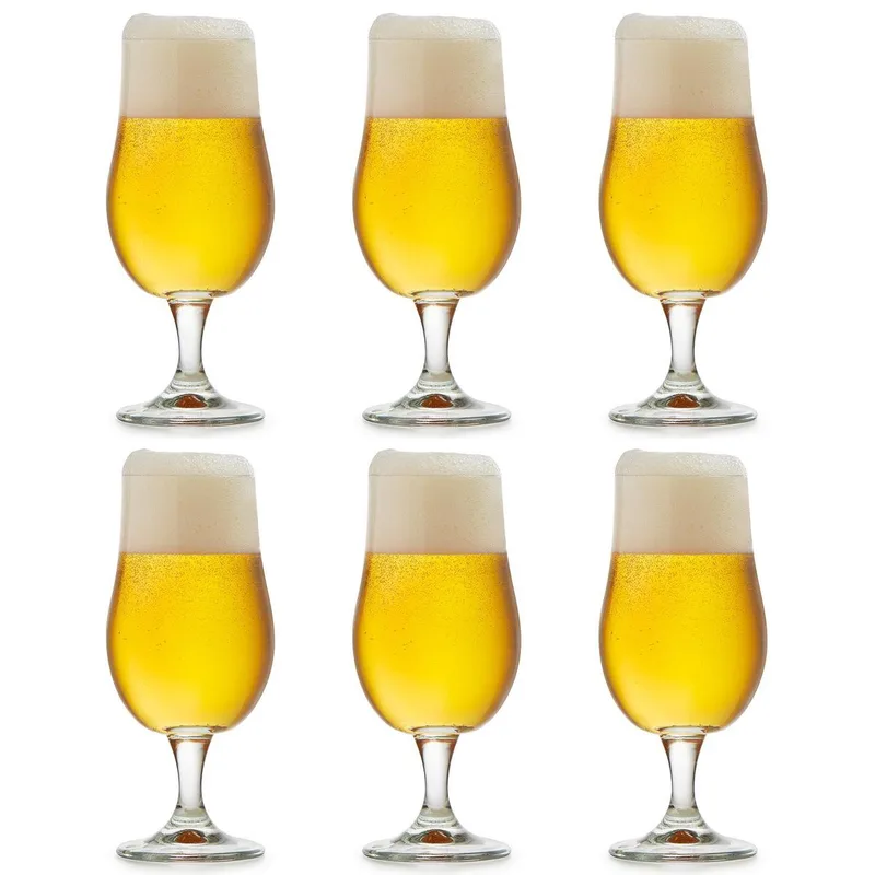 Munique bierglas - 370 ml / 37 cl - set van 6 - op voet - functioneel design - hoge kwaliteit von Libbey in Transparent – Produktfoto