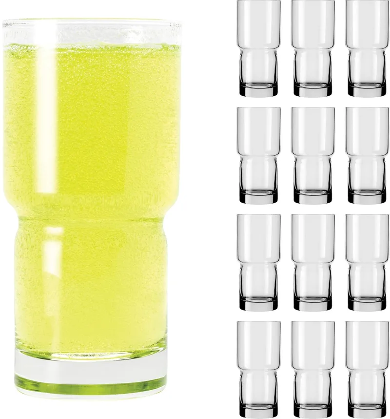 Newton Drinkglazen - Stapelbare Highball Set - 473 ml - 12 Stuks de Libbey en Transparent – photo produit