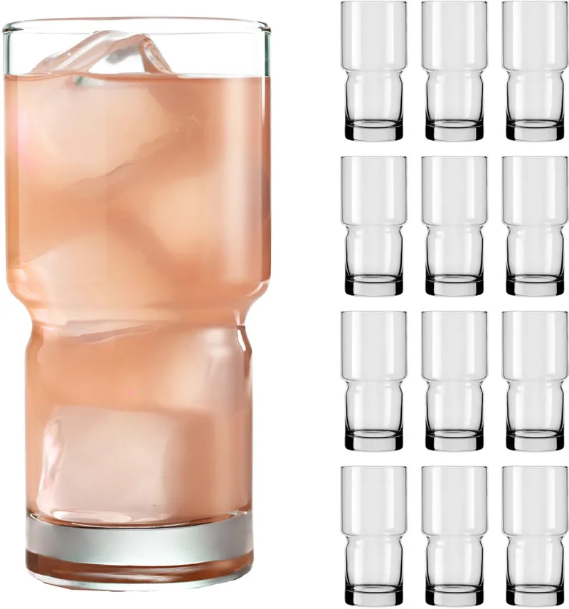 Newton Tumbler Drinkglazen - Stapelbare Highball Set - 592 ml - 12 Stuks de Libbey en Transparent – photo produit