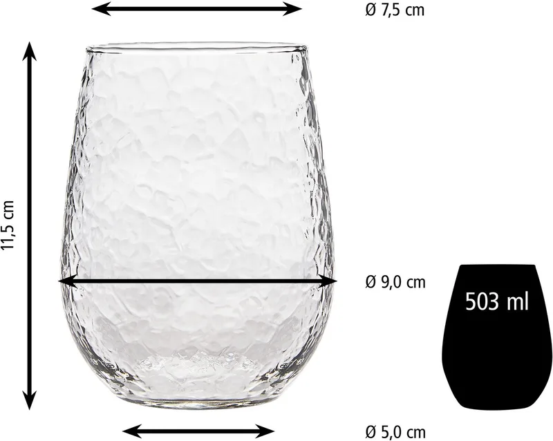 Stamloze Wijnglazen - Wijnglazen Set - Helder Glas - Vaatwasserbestendig - 503 ml - 12 Stuks från Libbey i Transparent – produktbild 4 av 4