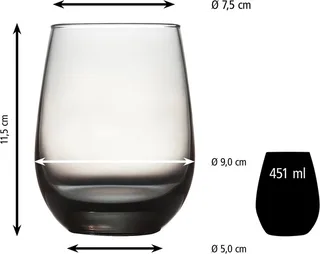 Stemloos Wijnglas - Wijnglazen Set - 451 ml - 12 Stuks by Libbey in Grey – product photo 3 of 5