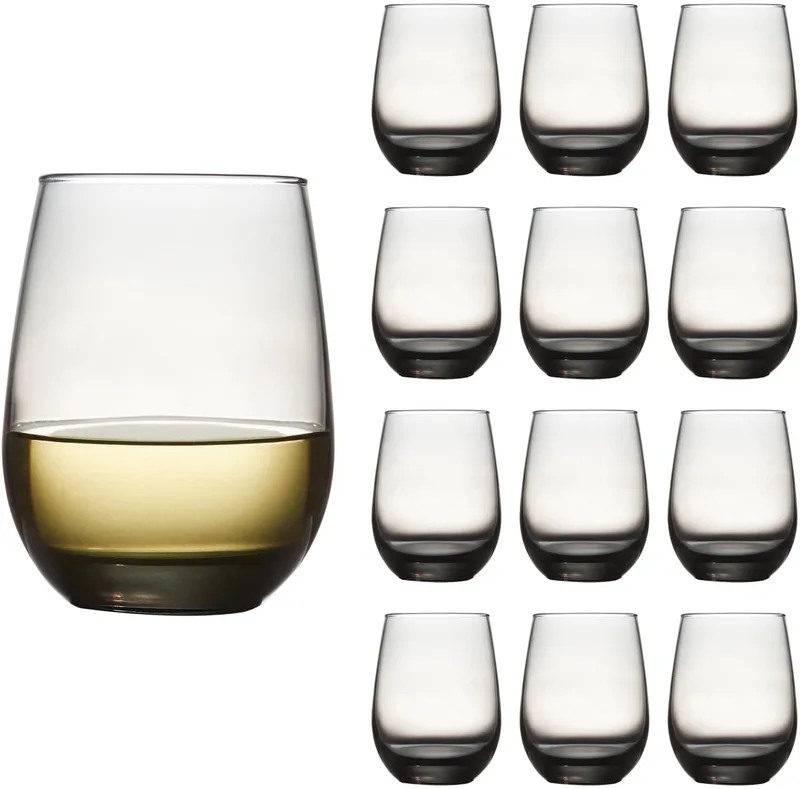 Stemloos Wijnglas - Wijnglazen Set - 451 ml - 12 Stuks by Libbey in Grey – product photo 1 of 5