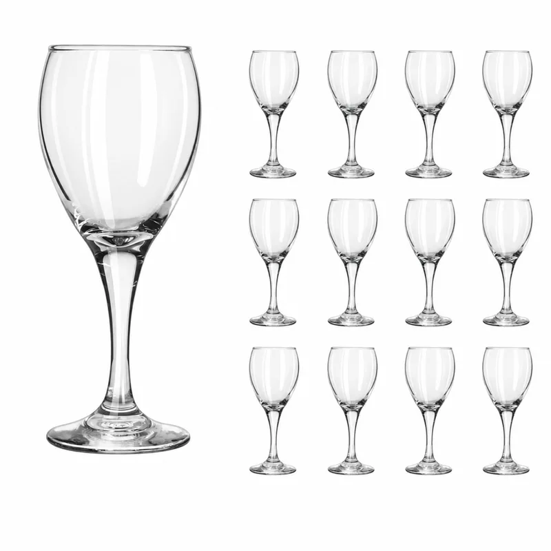 Teardrop Rode Wijnglazen - Wijnglazen Set - Extra Gehard Glas - 251 ml - 12 Stuks by Libbey in Transparent – product photo
