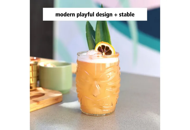 Tiki Drinkglazen - Waterglazen Set - Ananas Reliëf - Persglas - 473 ml - 12 Stuks by Libbey in Transparent – product photo 4 of 5