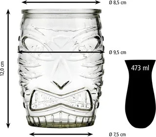 Tiki Drinkglazen - Waterglazen Set - Ananas Reliëf - Persglas - 473 ml - 12 Stuks by Libbey in Transparent – product photo 3 of 5