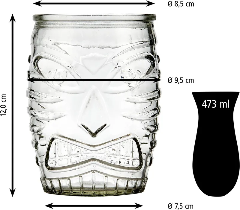 Tiki Drinkglazen - Waterglazen Set - Ananas Reliëf - Persglas - 473 ml - 12 Stuks by Libbey in Transparent – product photo 3 of 5