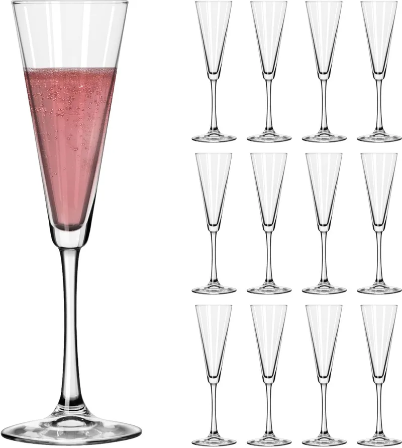 Vina Champagneglazen - Sektglazen Set - Glas - Vaatwasserbestendig - 192 ml - 12 Stuks by Libbey in Transparent – product photo