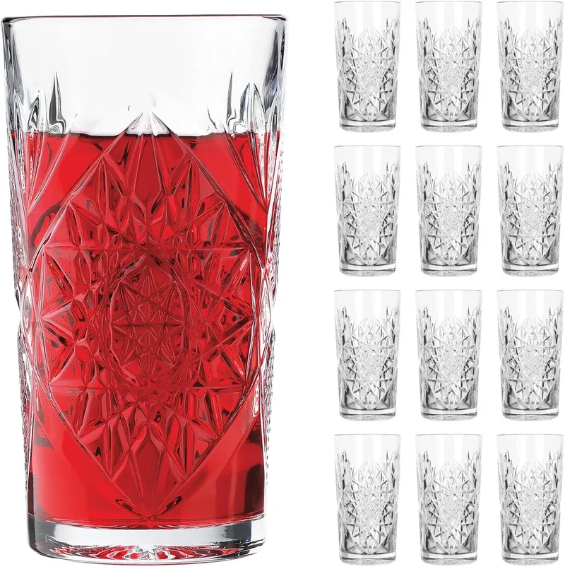 Waterglazen - Drinkglazen Set - Hobstar Cocktailglazen - Vaatwasserbestendig - 473 ml (12 stuks) by Libbey in Transparent – product photo