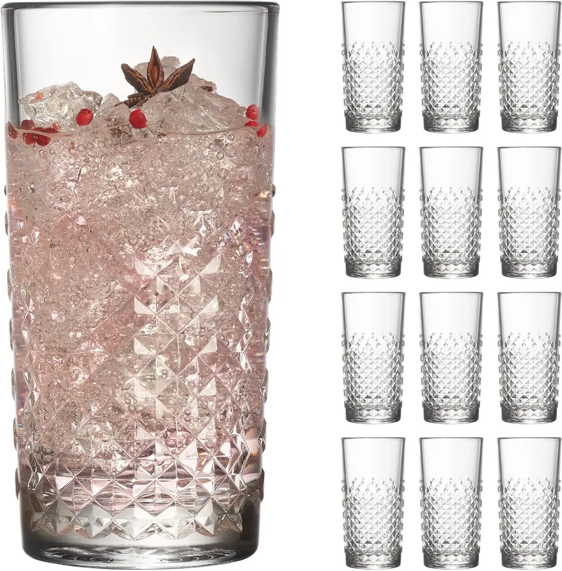 Waterglazen - Drinkglazen Set - Kristalvormige Cocktailglazen - Vaatwasserbestendig - 473 ml (12 stuks) by Libbey in Transparent – product photo 1 of 3
